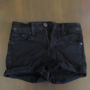 Black jean shorts